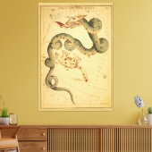 Draco the Dragon -  Astronomische Star Chart Canvas Afdruk (Insitu (Woonkamer))