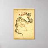 Draco the Dragon - Astronomische Star Chart Canvas Afdruk (Voorkant)