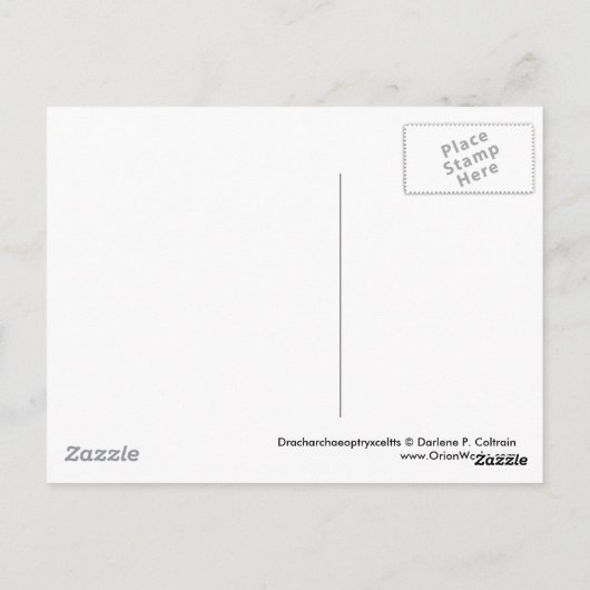 Dracoarchaeoptryxceltis Briefkaart (Achterkant)