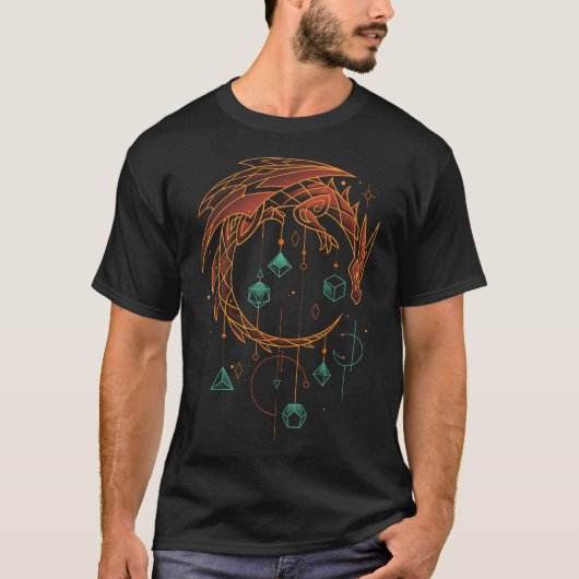 Draconic Dice Keeper - Roleplayer Gamer T-shirt (Voorkant)