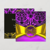 DRACONISCHE LIEFDE GOUD PAARS ZWARTE DAMAST EENKRA KAART (Voorkant / Achterkant)