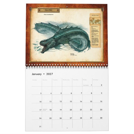 Dracopedia Kalender (Jan 2027)