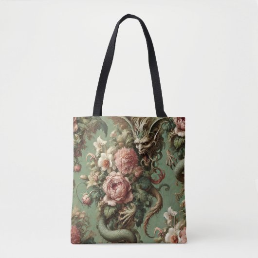 Drac's Finery - Barokke Dragon Gothic Tote Bag (Voorkant)