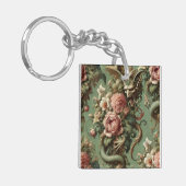 Drac's Finery - Gothic Dragon Bloemen Kussen Sleutelhanger (Voorkant Links)