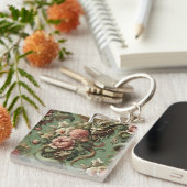 Drac's Finery - Gothic Dragon Bloemen Kussen Sleutelhanger (Voorkant Rechts)