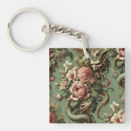 Drac's Finery - Gothic Dragon Bloemen Kussen Sleutelhanger