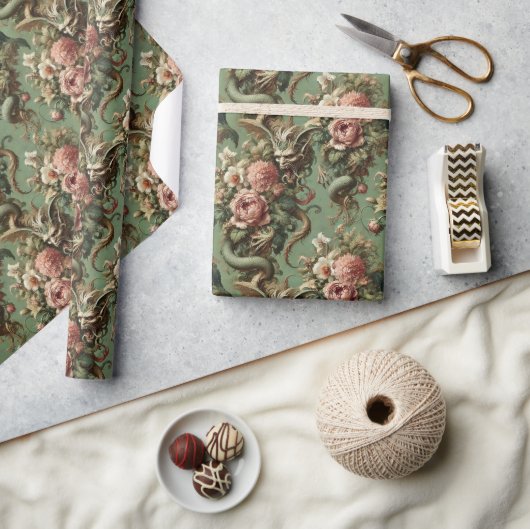 Drac's Finery - Mythische Gotische Draak Bandana Cadeaupapier (Crafts)