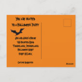 Dracula Art Halloween Party Zwart Sinaasappel Glow Briefkaart (Achterkant)