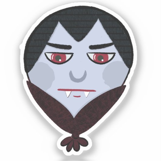 Dracula Balloon Sticker (Voorkant)
