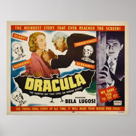 Dracula Bela Lugosi Horror Movie 1951 Print (Voorkant)