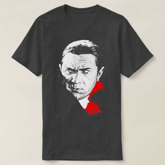 Dracula Bela Lugosi Wantrouwende Blik Retro Vampi T-shirt (Design voorkant)