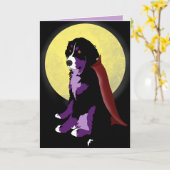 Dracula Bernese Mountain Dog Halloween Kaart (Gele Bloem)