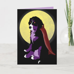 Dracula Bernese Mountain Dog Halloween Kaart