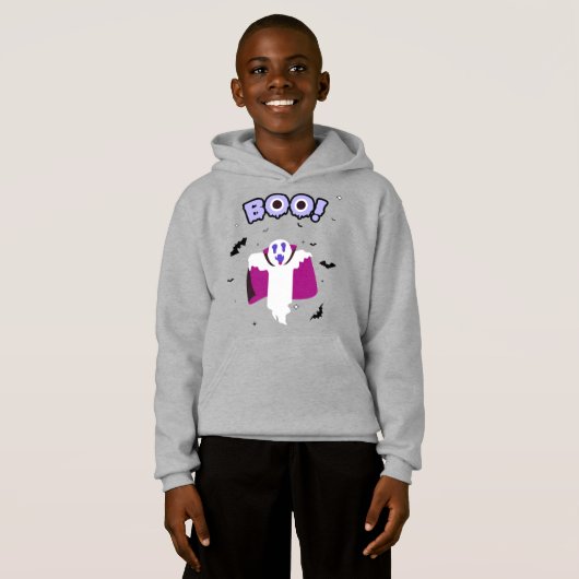 Dracula Boo Light Steel Kinder Hoodie (Voorkant volledig)