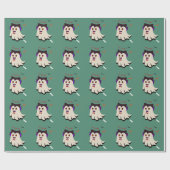 Dracula Boo Pattern Bay Leaf Wrapping Paper Cadeaupapier (Vlak)