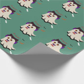 Dracula Boo Pattern Bay Leaf Wrapping Paper Cadeaupapier (Hoek)