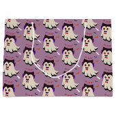 Dracula Boo Pattern Lavender Large Gift Bag Groot Cadeauzakje (Voorkant)
