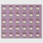 Dracula Boo Pattern Lavender Wrapping Paper Cadeaupapier (Vlak)