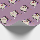 Dracula Boo Pattern Lavender Wrapping Paper Cadeaupapier (Hoek)