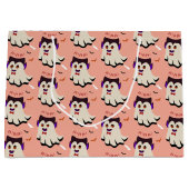 Dracula Boo Pattern Roos Bud Large Gift Bag Groot Cadeauzakje (Voorkant)