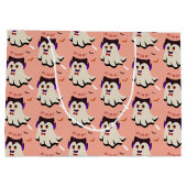 Dracula Boo Pattern Roos Bud Large Gift Bag Groot Cadeauzakje (Achterkant)