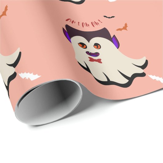 Dracula Boo Pattern Roos Bud Wrapping Paper Cadeaupapier (Rol Hoek)