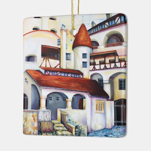 Dracula Castle Interior Courtyard Waterverf Keramisch Ornament (Links)