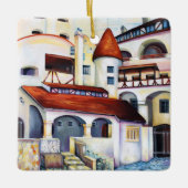 Dracula Castle Interior Courtyard Waterverf Keramisch Ornament (Voorkant)