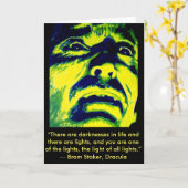 Dracula Christopher Lee Halloween Wenskaart Kaart (Gele Bloem)