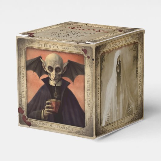 Dracula, Creepy Nun en Ghost Halloween Bedankdoosjes (Voorkant Zijde)