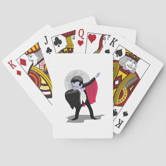 Dracula Dab Halloween Funny Pokerkaarten (Achterkant)