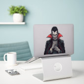 Dracula Dark Scary Halloween Theme Sticker (Laptop op bureau)