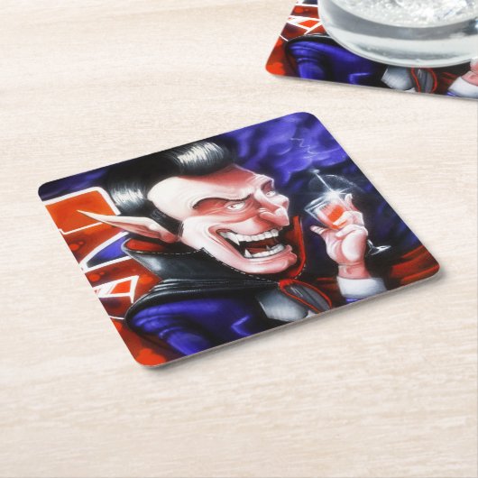 Dracula drink bloed kartonnen onderzetters (Schuin)
