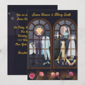 Dracula en Beauty in Love Wedding Kaart (Voorkant / Achterkant)