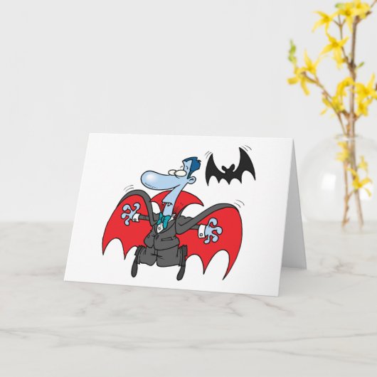 Dracula en een bat-Wenskaart Kaart (Gele Bloem)