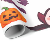 Dracula en Vleermuizen Spookpret Halloween Cadeaupapier (Rol Hoek)