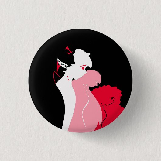 Dracula en zijn slachtoffers ronde button 3,2 cm (Voorkant)