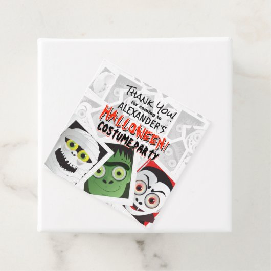 Dracula Frankenstein Mummy Halloween Monster Bedankjes Labels (In situ)