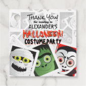 Dracula Frankenstein Mummy Halloween Monster Bedankjes Labels (Voorkant)