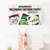 Dracula Frankenstein Mummy Halloween Monster Foto Spandoek (Insitu)