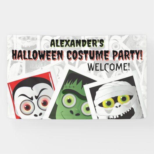 Dracula Frankenstein Mummy Halloween Monster Foto Spandoek (Horizontaal)