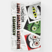 Dracula Frankenstein Mummy Halloween Monster Foto Spandoek (Verticaal)