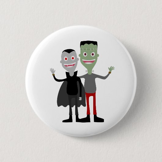 Dracula & Frankenstein Ronde Button 5,7 Cm (Voorkant)