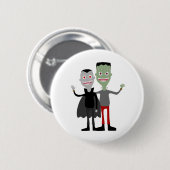 Dracula & Frankenstein Ronde Button 5,7 Cm (Voorkant /achterkant)