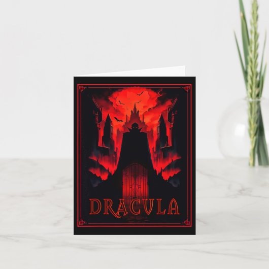 Dracula Gothic Horror Vampire Art - Halloween Vamp Kaart (Voorkant)