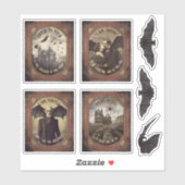  Dracula Gothic Retro Halloween Party Favor Sticker (Vel)