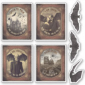  Dracula Gothic Retro Halloween Party Favor Sticker (Voorkant)