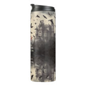 Dracula  Gotisch Halloween Vampierenkasteel Thermosbeker (Geroteerd rechts)