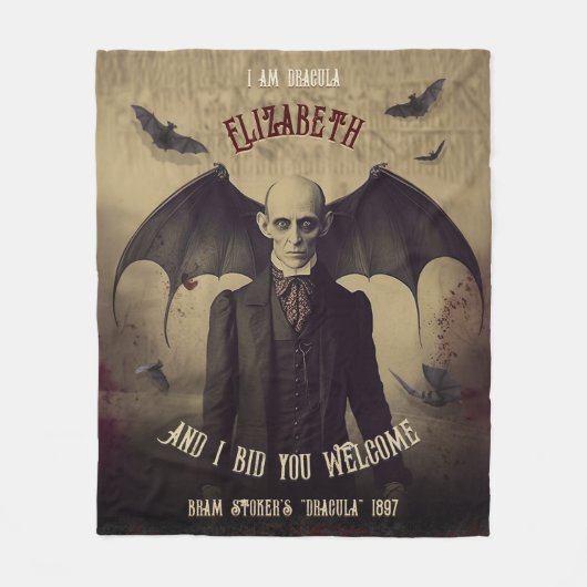  Dracula Gotische Horror Fleece Deken (Voorkant)