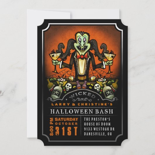 Dracula Halloween Bash Party Fun Uitnodiging (Voorkant)